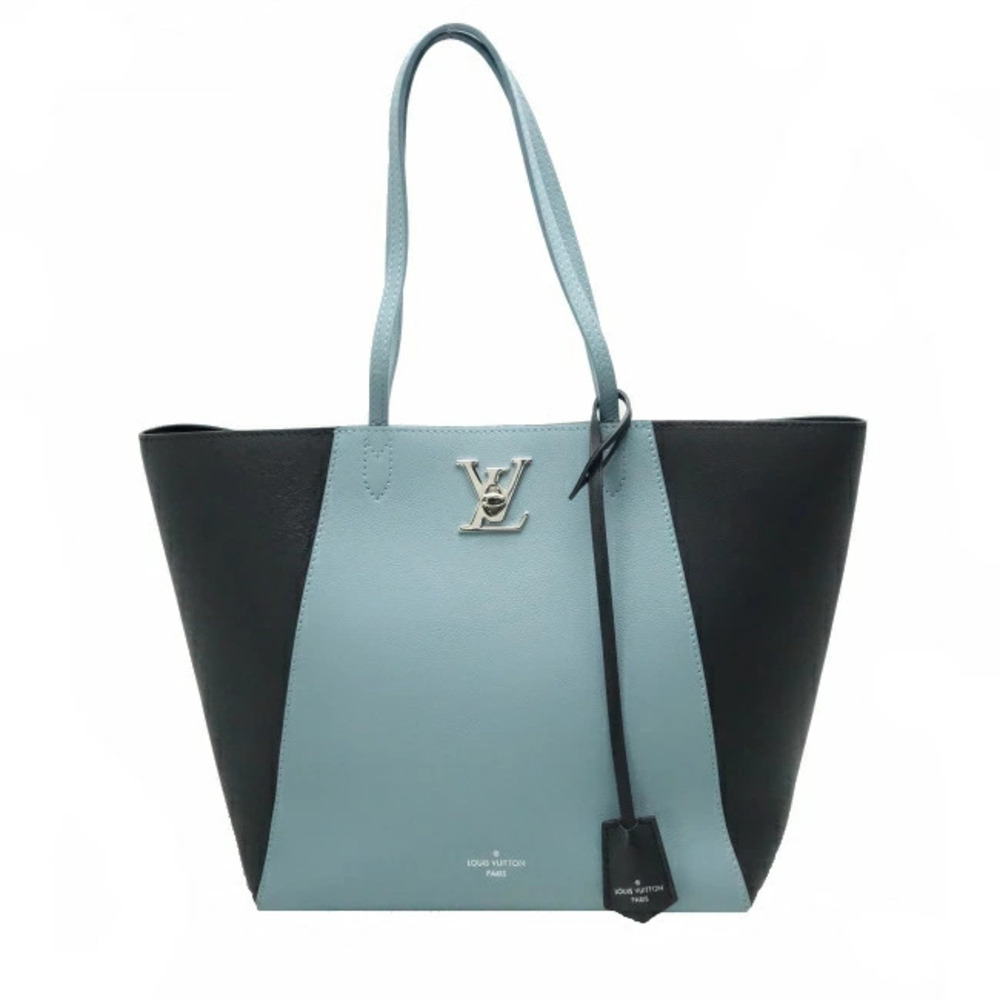 Louis Vuitton Tote bag Lockme Cabas Calfskin Blue Shell